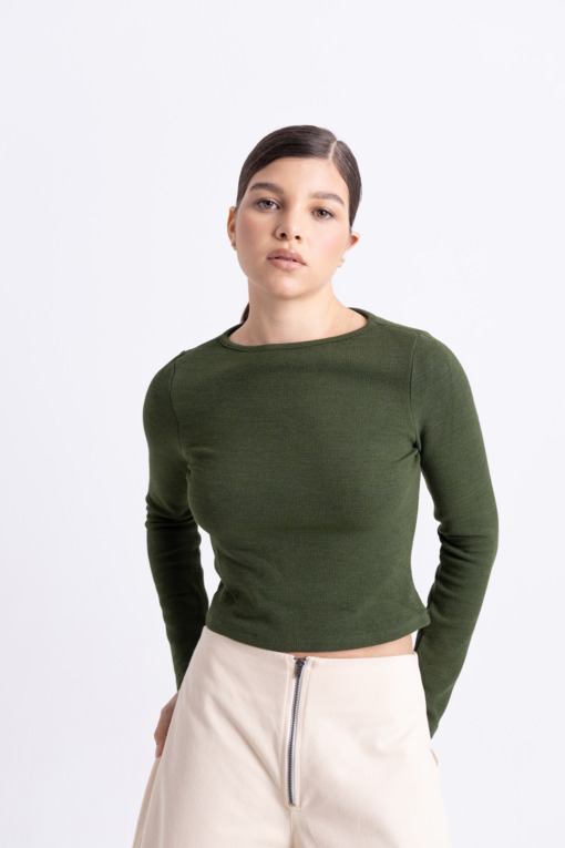 Blusa Decote Canoa Verde