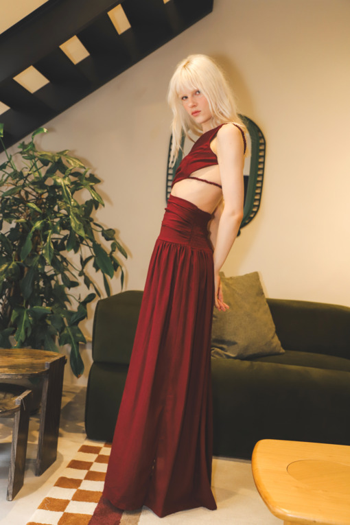 Vestido Píer Linho Burgundy