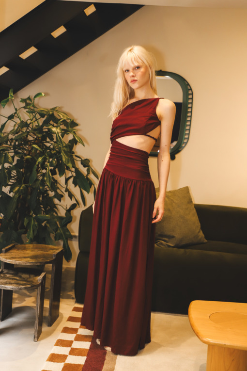 Vestido Píer Linho Burgundy