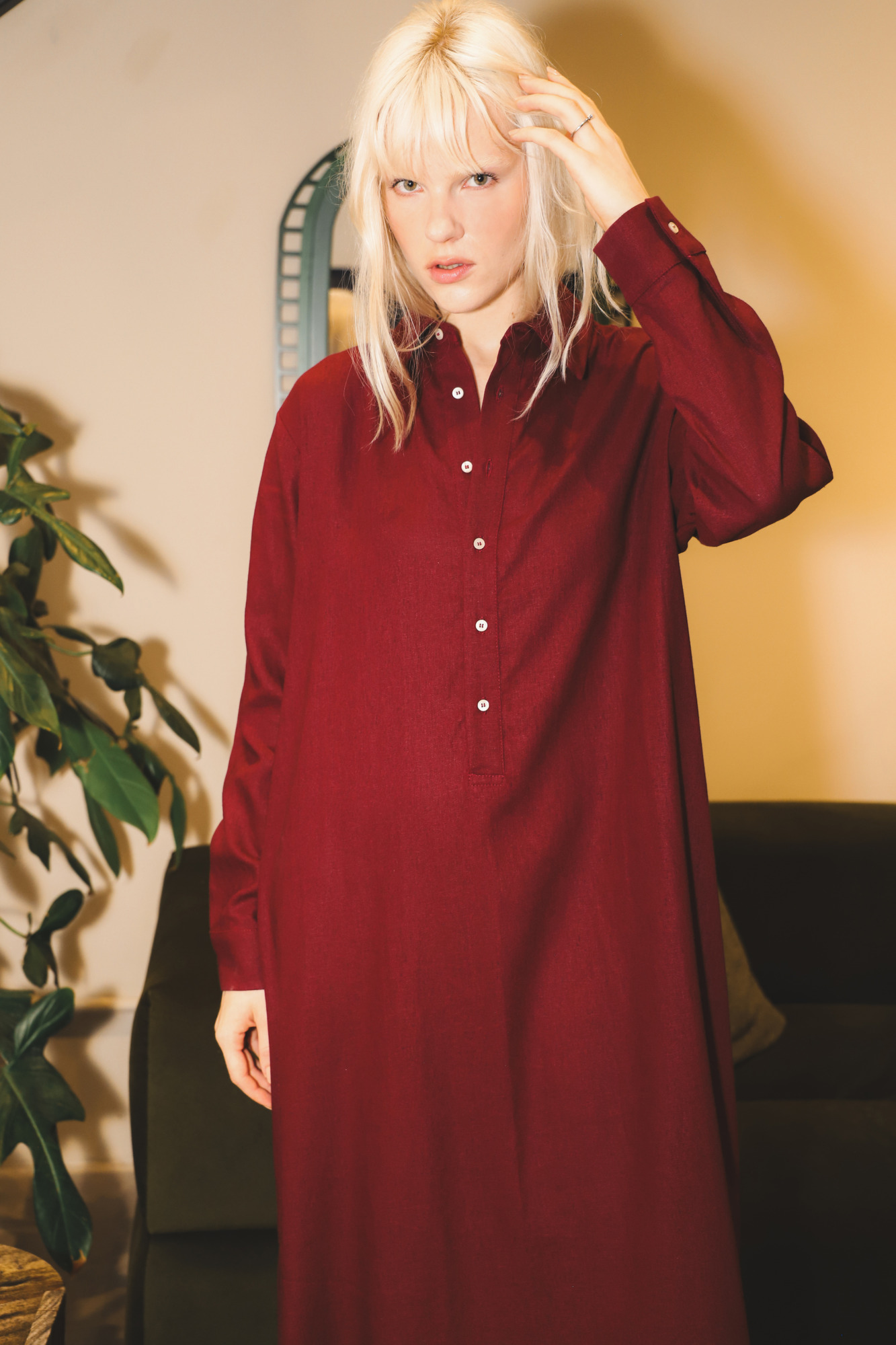 Chemise Linho Burgundy